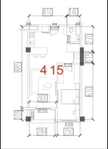 57 m², 2-xonali kvartira, 4/10-1