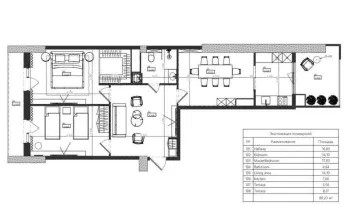 84 m², 3-xonali kvartira, 5/13-2