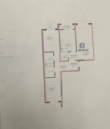 94 м², 3-комн. квартира, 3/9-2