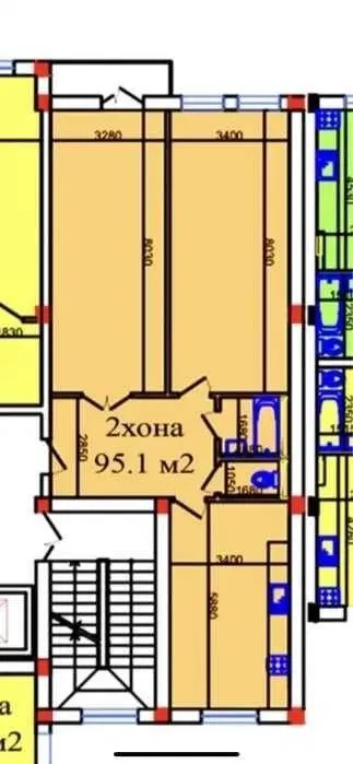 95 m², 3-xonali kvartira, 8/9-1