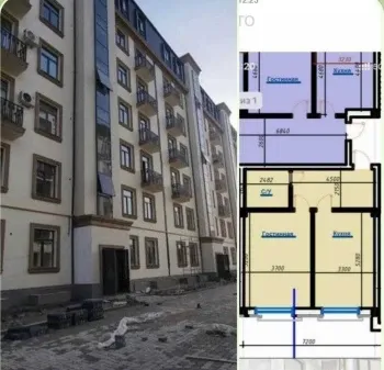 52 м², 2-комн. квартира, 5/7-1