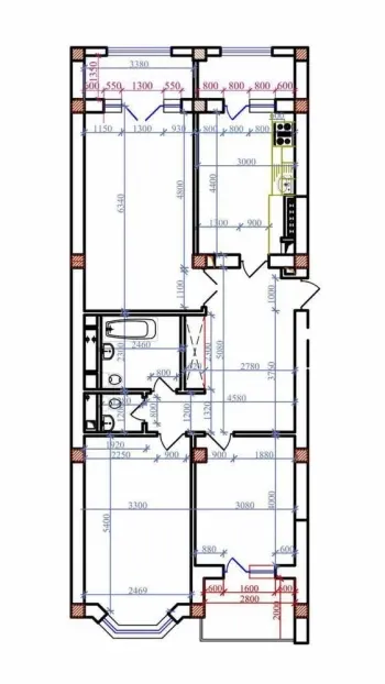 100 м², 3-комн. квартира, 7/9-1
