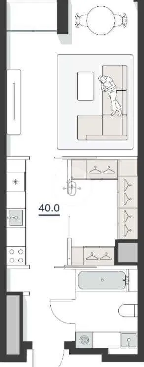 41 м², 2-комн. квартира, 12/23-2