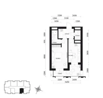 52 м², 1-комн. квартира, 13/16-1