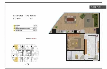 58 м², 2-комн. квартира, 34/46-0