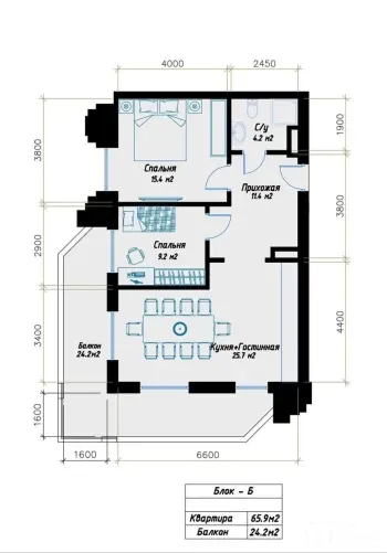95 м², 3-комн. квартира, 13/14-0