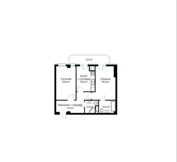 64 м², 5-комн. квартира, 10/13-2