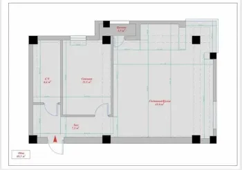 70 м², 2-комн. квартира, 3/8-1