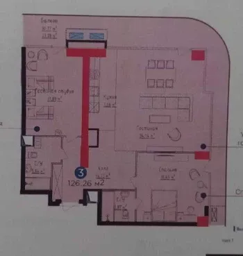 126 м², 3-комн. квартира, 20/26-2