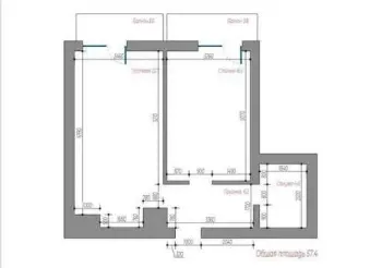 52 м², 2-комн. квартира, 3/15-2