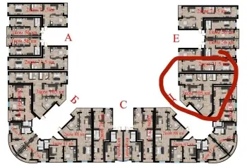 105 м², 3-комн. квартира, 3/11-1