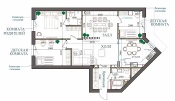 106 m², 4-xonali kvartira, 8/10-1