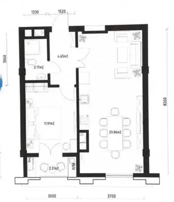 54 м², 2-комн. квартира, 16/18-2