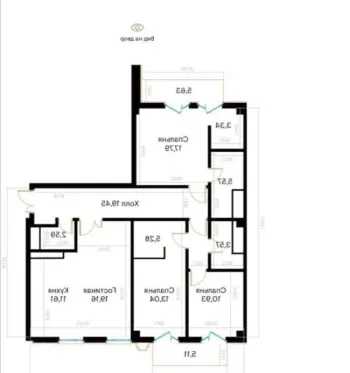 125 м², 3-комн. квартира, 8/12-3