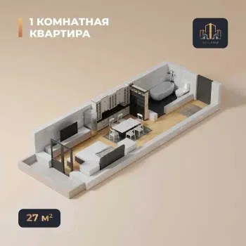 30 м², 1-комн. квартира, 16/16-0