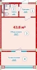 48 м², 1-комн. квартира, 10/1-3