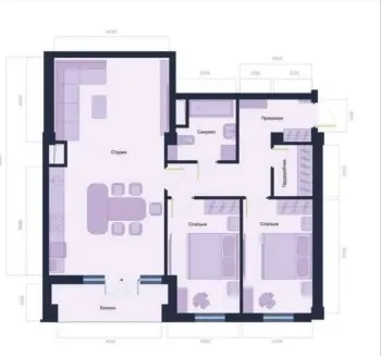 92 м², 3-комн. квартира, 8/12-2