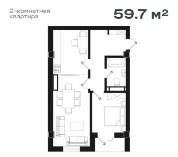 59 м², 2-комн. квартира, 13/14-1