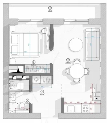 43 м², 2-комн. квартира, 10/14-3