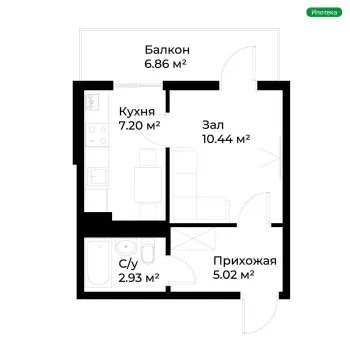 27 м², 1-комн. квартира, 2/16-0