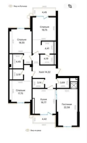 270 m², 4-xonali kvartira, 9/10-0