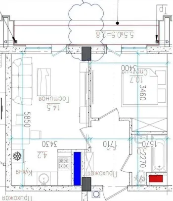 40 м², 2-комн. квартира, 13/16-2