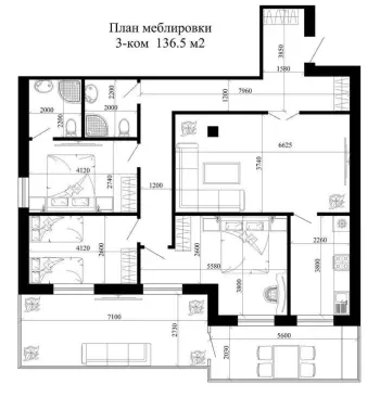 140 м², 4-комн. квартира, 3/8-1
