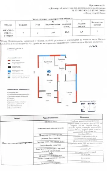 48 м², 2-комн. квартира, 3/12-0
