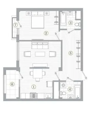 60 м², 2-комн. квартира, 12/12-3