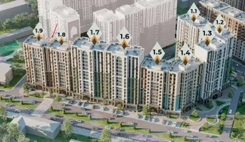 55 m², 2-xonali kvartira, 4/13-2