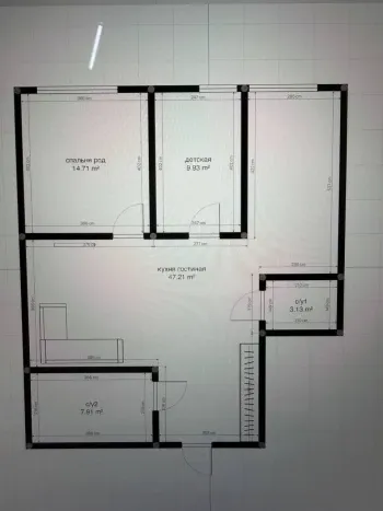 74 м², 3-комн. квартира, 13/13-1