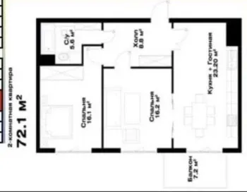 78 м², 3-комн. квартира, 6/16-0