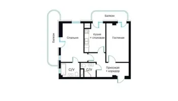 63 м², 2-комн. квартира, 12/13-3