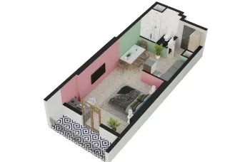 37 м², 1-комн. квартира, 4/16-2