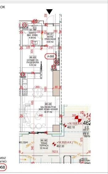 50 м², 1-комн. квартира, 4/52-1