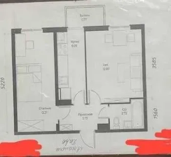 39 м², 2-комн. квартира, 5/5-2