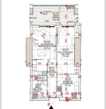 58 м², 2-комн. квартира, 7/51-1