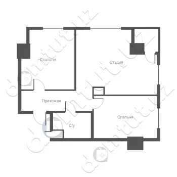 50 m², 3-xonali kvartira, 13/24-1
