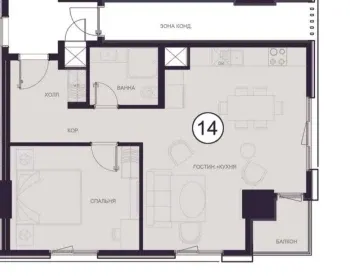 57 м², 2-комн. квартира, 18/25-3