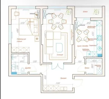 73 м², 2-комн. квартира, 2/12-2
