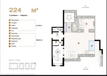 420 m², ko'p xonali kvartira, 9/10-0