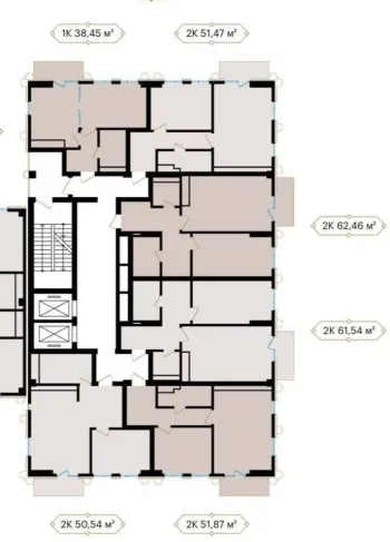55 м², 2-комн. квартира, 5/10-1