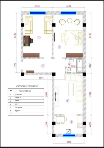 76 m², 3-xonali kvartira, 2/6-0