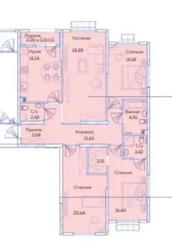 123 м², 5-комн. квартира, 10/12-2