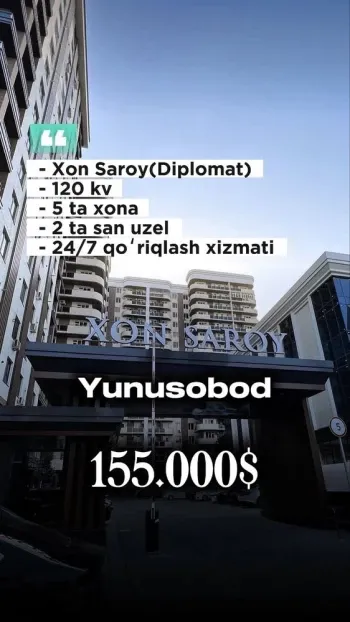 120 m², 5-xonali kvartira, 9/16-0