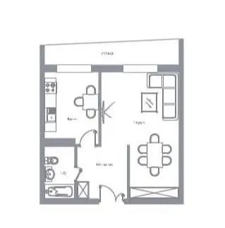 47 m², 1-xonali kvartira, 13/16-2