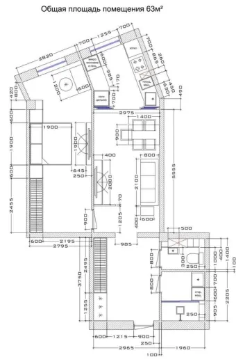 63 м², 2-комн. квартира, 3/9-0