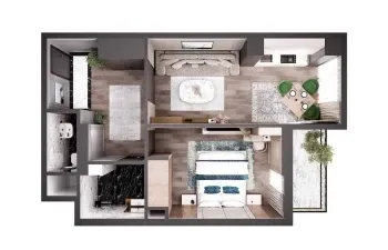 56 м², 2-комн. квартира, 14/16-1