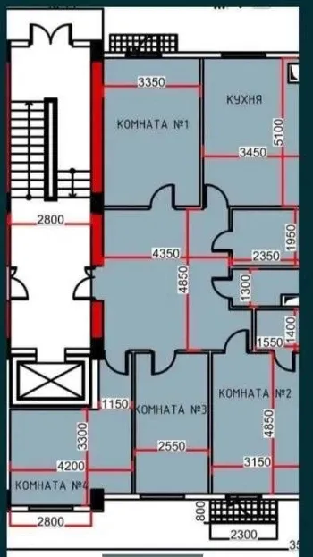 110 м², 4-комн. квартира, 6/10-1
