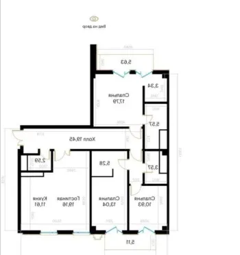 125 м², 3-комн. квартира, 8/12-0